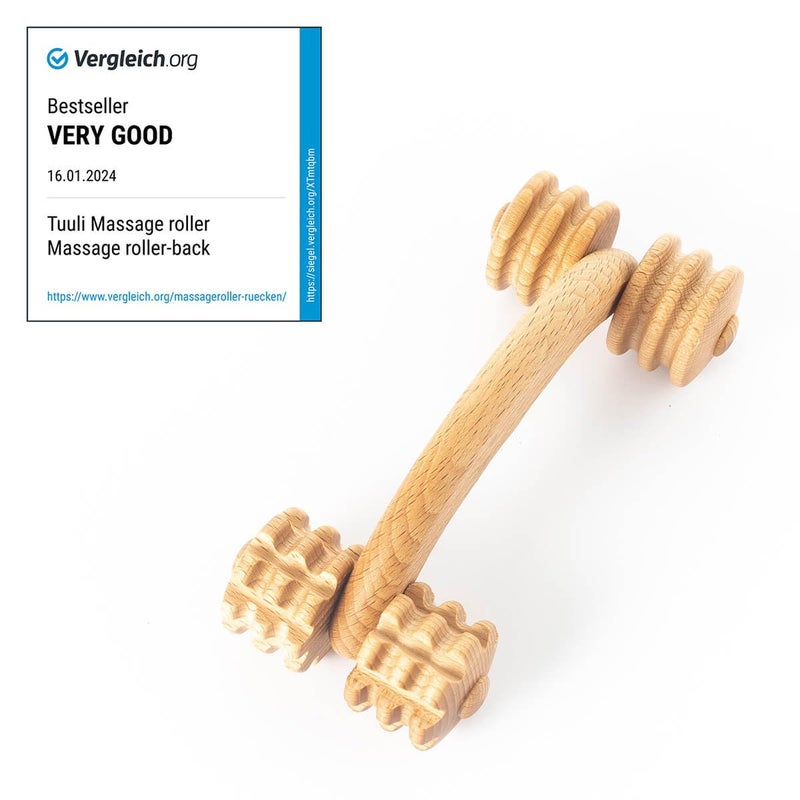 tuuli Accessories Back Massage Muscle Roller Tool Massager for Neck Shoulder Arms Legs Body Wooden 7 x 3 inches - Image 3